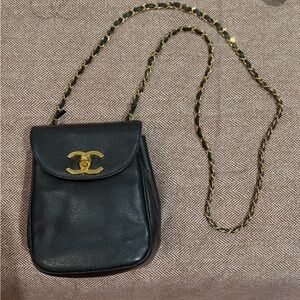 Chanel Black Crossbody Bag with Gold Chain